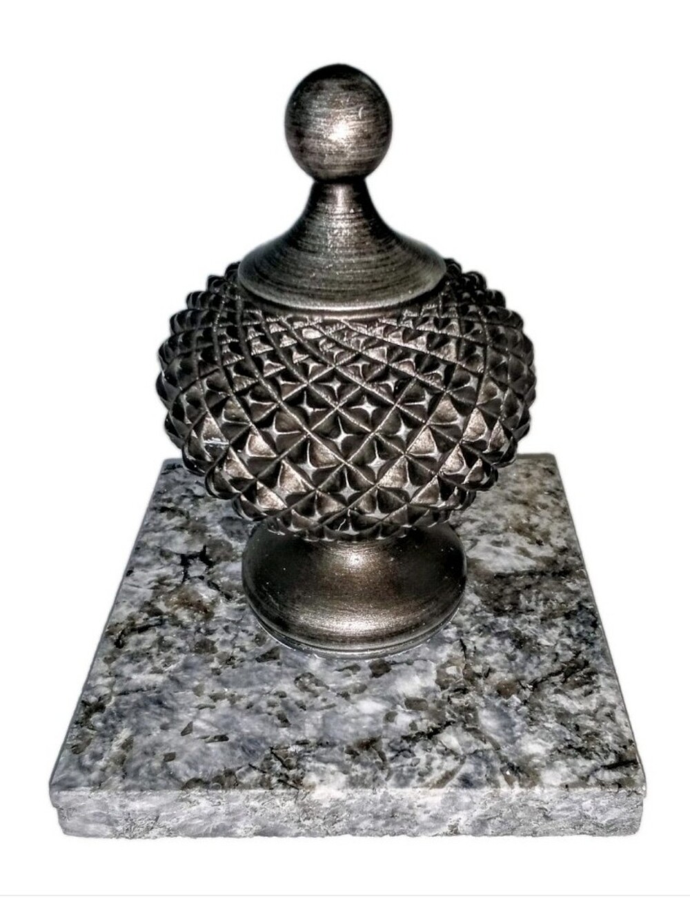 Spiked Fibonacci Sculpture on Luxurious "Decollo Niente" Polished Quartzite Base
